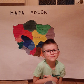 Mapa Polski wymalowana przez Marcela